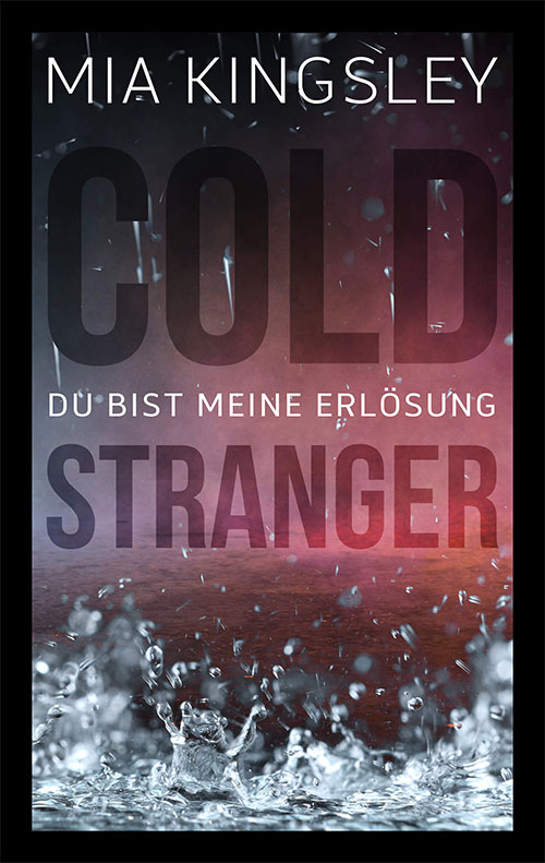 Regen vor einem roten Hintergrund auf dem Cover zum Bestseller Cold Stranger